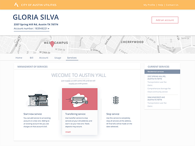 Redesign - Austin Utilities desktop ui