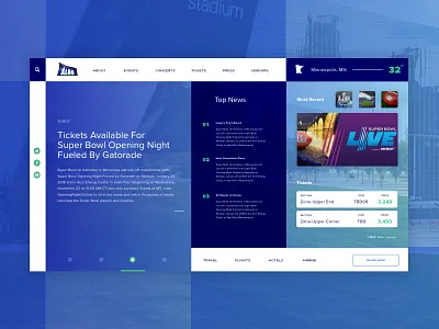 Super Bowl 52 - Freestyle Friday blue football freestyle friday grid interface layers layout menu minnesota overlay superbowl 52