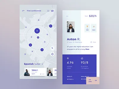 Service providers marketplace app cuberto design graphics icons illustration interface ios service sketch ui ux