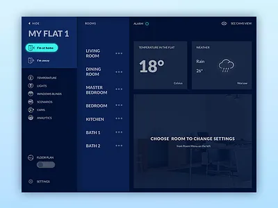 Home System starting screen dashboard design product smart solutions ui ux