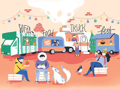 Street Food Fair 🍔 brush bus caravan christmas cocktails fair fest food street texture truck van