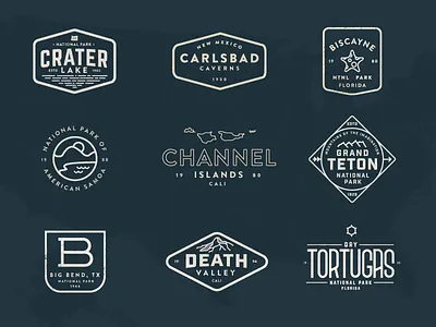 National Park Text Badges badge emblem logo nature outline patch typography