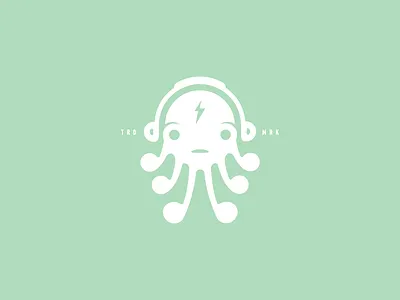 Jelly Records Logo Concept concept follow me green headphones jellyfish lightning logo mark music records tentacles trademark