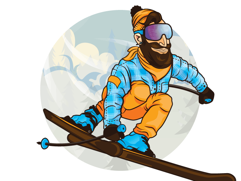Hipster Skier Paul Bunyan hipster illustration minnesota paul paul bunyan ski skiing winter