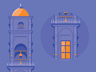 Orange architecture architecture flat illustration orange vector art