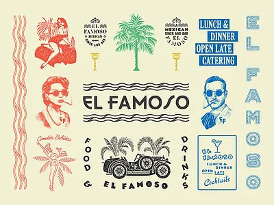EF, Brand Specimen bar brand design color graphic illustration restaurant tropical type typography