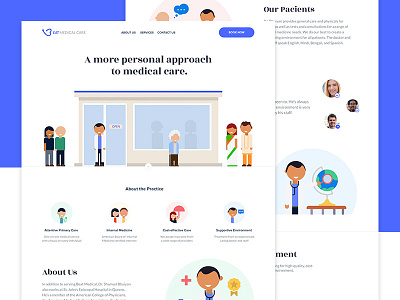 Beat Medical Care - Landing Page buildings care colors hospital icons illustration landing page main page medical page web