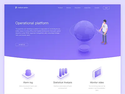 medical system Website 2 business earth enterprise illustration interface isometric purple system user website