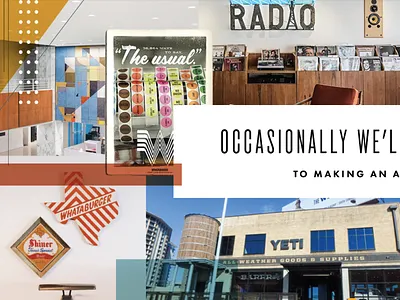 Hero Image Teaser collage hero image mid century modern photography typography web design