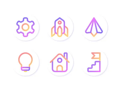 Startup Icons education flat gradient icon iconset iconutopia illustration infographic interface line rocket startup