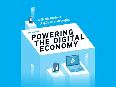 P O W E R U P 3d blue devices icons messaging skew tagline technology vaporwave