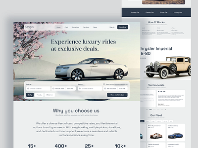 Origin - Car rental homepage branding car homepage modern rental ui ui design ux ux design