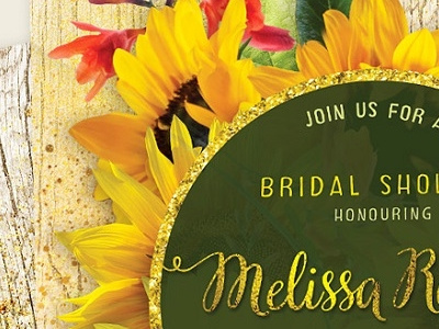 Sunflower Rustic Invitation print design printed invitations rustic sunflower