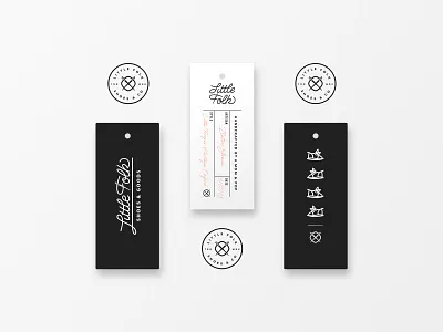 Little Folk Shoes Hang Tags branding design logo print script shoes stationary tags