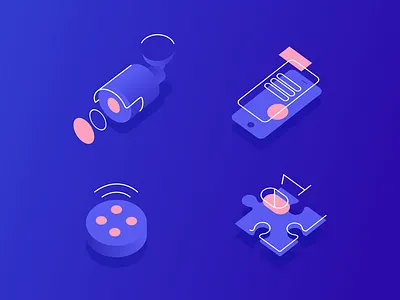 ParkingLot Icons camera gradient icon icons isometric line phone puzzle sensor vector
