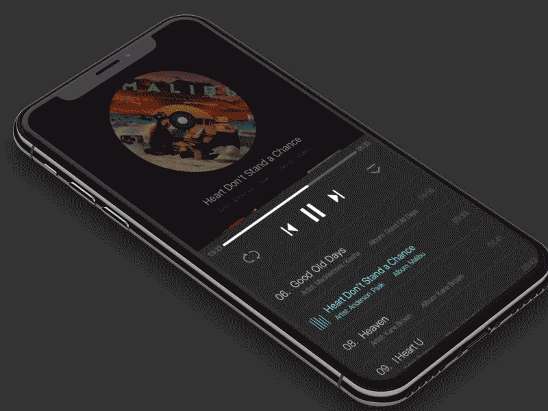 Music App app black clean gif motion music