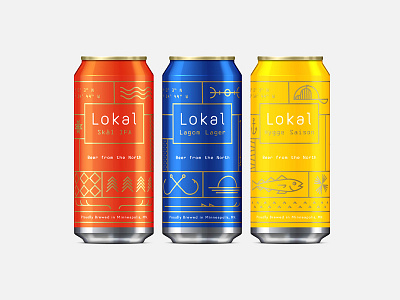 Lokal beer brand brewery cans illustration logo minneapolis minnesota north packaging scandinavian
