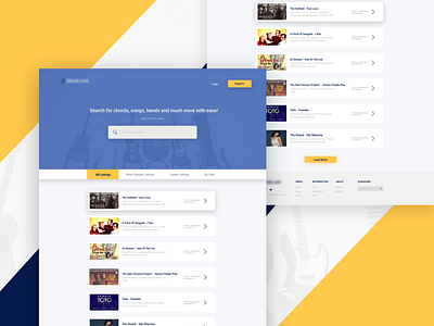 Chord Search chrods clean music searchpage ui ux web webdesign website