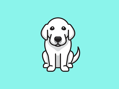 Golden Retriever bold outline character mascot choose choice cute adorable dog puppy friendly animal geometry geometric golden retriever happy look illustrative illustration pet shop sit sitting