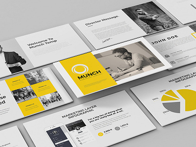 Munch PowerPoint business clean corporate creative elegant infographic marketing modern munch portfolio powerpoint template