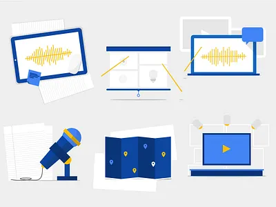 Media Content Series flat google illustration illustrator media simple vector video