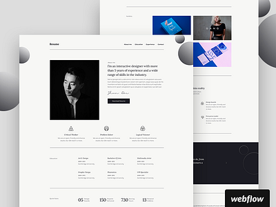 Resume Template | WIP resume template webflow