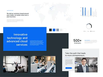 Art Direction - IOT company art direction black blue data exploration iot layout technology typography ui web