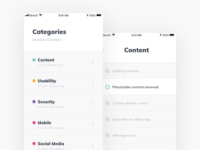 Web Dev Checklist app clean dev ios list minimal mobile tasks todo ui ux web