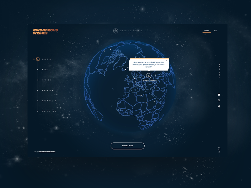 Example of #WONDROUSWISHES – Microsite