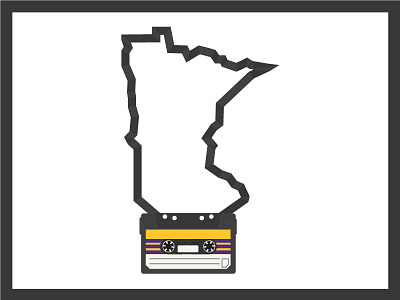 MN Mix Tape design illustration minnesota mix tape mn music poster tape vector