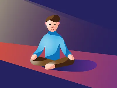 Meditation is the Key! calm gradient happiness illustration meditation peace poster smile spirituality yoga