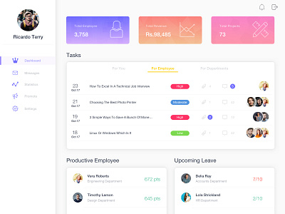 Web Dashboard dashboard elegant intuitive manage simple vibrant webapp