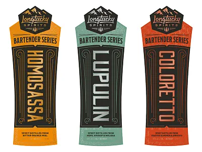 Longtucky Spirits Bartender Series badge bartender distillery distilling foil label liquor spirits