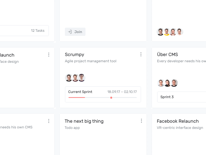 Showing progress agile backlog dashboard interface management planning project scrum tasks team ui ux