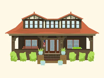 Residence Illustration architecture flat illustration illustrator prints