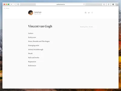 Menu of published document from Author editor author graphik lyon reading responsive typography web