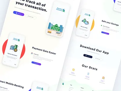 Simple Landing Page Concept V3 bank clean finance fresh ios landing mobile modern simple website
