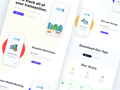 Simple Landing Page Concept V3 bank clean finance fresh ios landing mobile modern simple website