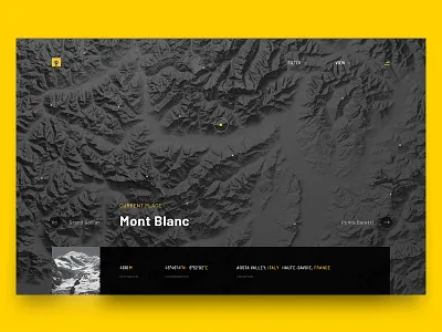 Mountains Explorer app design explorer gui interface mountains pins ui ui design user user inteface ux