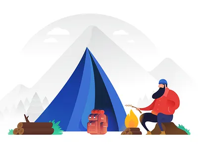 Camping Vector Illustration camping color illustration tent vector wild wilderness