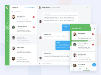 #Exploration | Online Learning for Student - Chat app card chat clean dashboard education ios learning list progress shadow ui