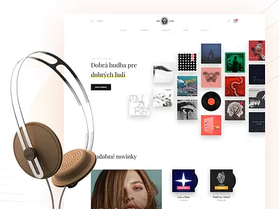 Slnko Records albums homepage music records simple webdesign white