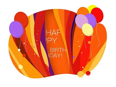 Birthday illustrations balloon birthday gules happy illustrations line violet yellow