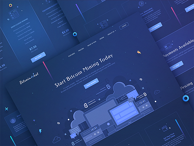 landing page bitcoin crypto currency design interface landing mining page site ui user web