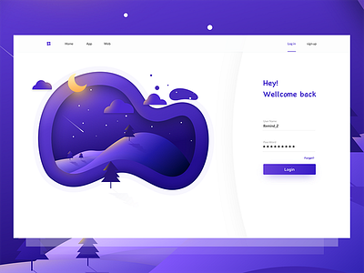 Web Login illustrations log in sign up tree ui web webdesign