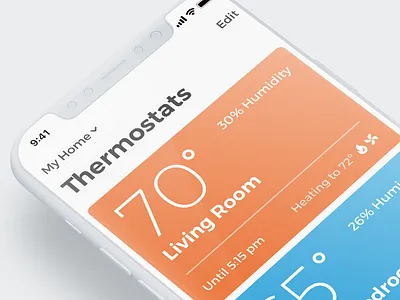 Thermostat App design home automation iphone thermostat ui ux