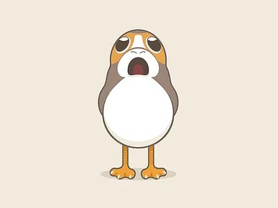 Sing, little Porg illustration porg star wars vector