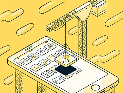 Progressive Web Apps 420 app apps building construction design editorial illustration isometric phone site tutorial