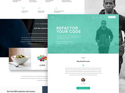 DevLifts Landing Page developers devlifts devs fitness health landing page