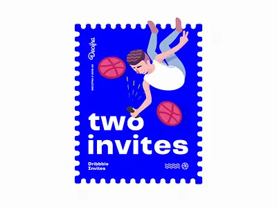 Two Dribbble Invites 2017 app available colours design draft dribbble freelance giveaway icon illustration inivite invitations invites logo poster ui ux